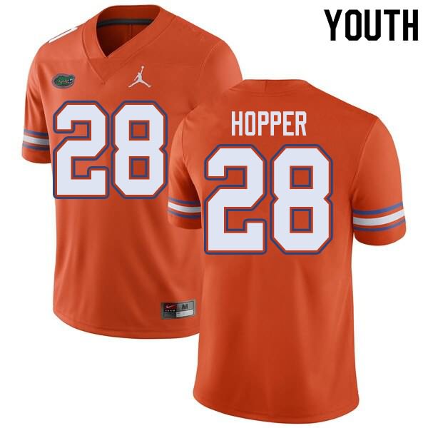 Youth NCAA Florida Gators Ty'Ron Hopper #28 Stitched Authentic Jordan Brand Orange College Football Jersey SUD8665VM